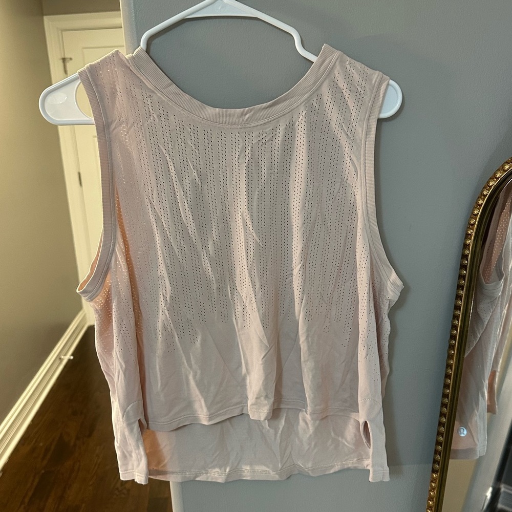 lululemon athletica Light Pink Perforated Tank Top